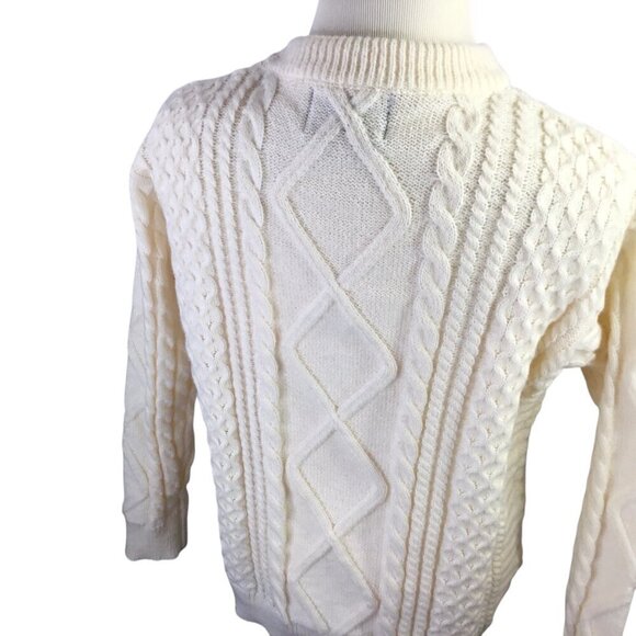 Aelfric Eden Fisherman Cable Knit Sweater Ivory Oversized Unisex M Pullover - Picture 5 of 9